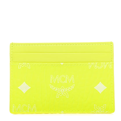MCM Visetos Card Case Neon Yellow 1 of 6