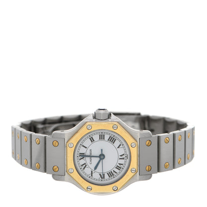 Cartier Stainless Steel 18K Yellow Gold 25mm Santos Octagon Automatic Watch 2 of 6