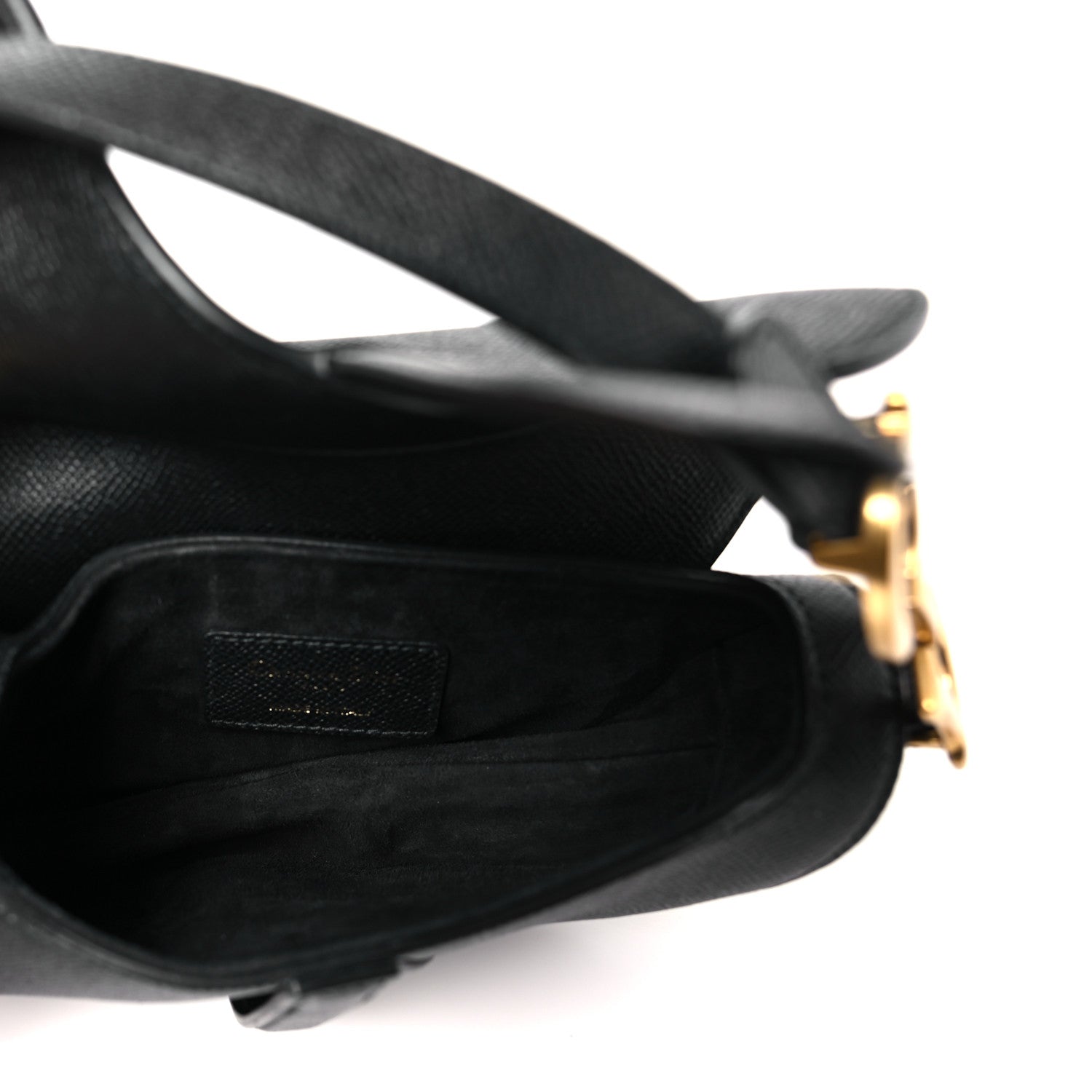 Christian Dior Grained Calfskin Mini Saddle Bag Black 5 of 10