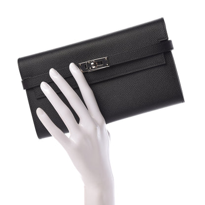 Hermes Epsom Kelly Longue Wallet Black 2 of 10