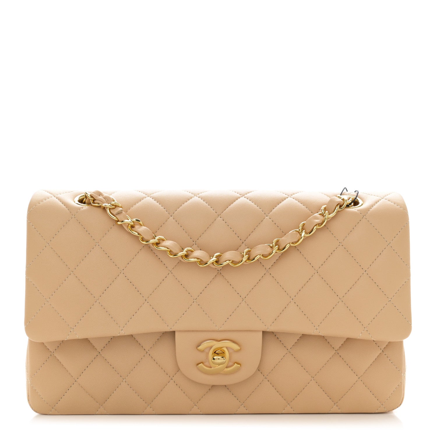 Chanel Lambskin Quilted Medium Double Flap Beige 1 of 10