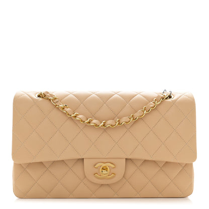 Chanel Lambskin Quilted Medium Double Flap Beige 1 of 10