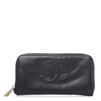 Chanel Caviar Large Timeless CC Zip Around Wallet Black 1 of 8