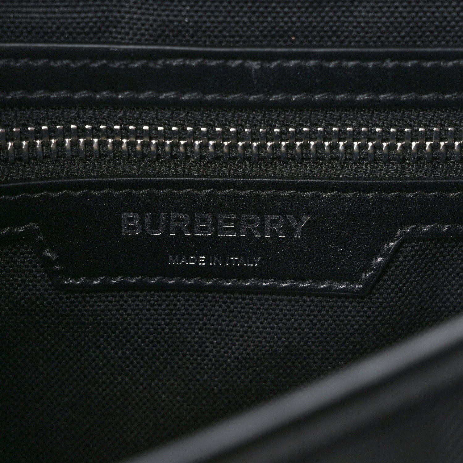 Burberry Calfskin Embossed Check Messenger Bag Black 6 of 8