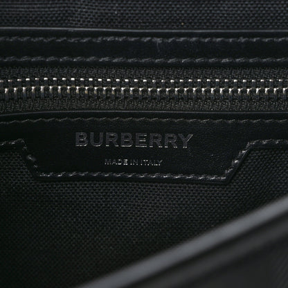 Burberry Calfskin Embossed Check Messenger Bag Black 6 of 8