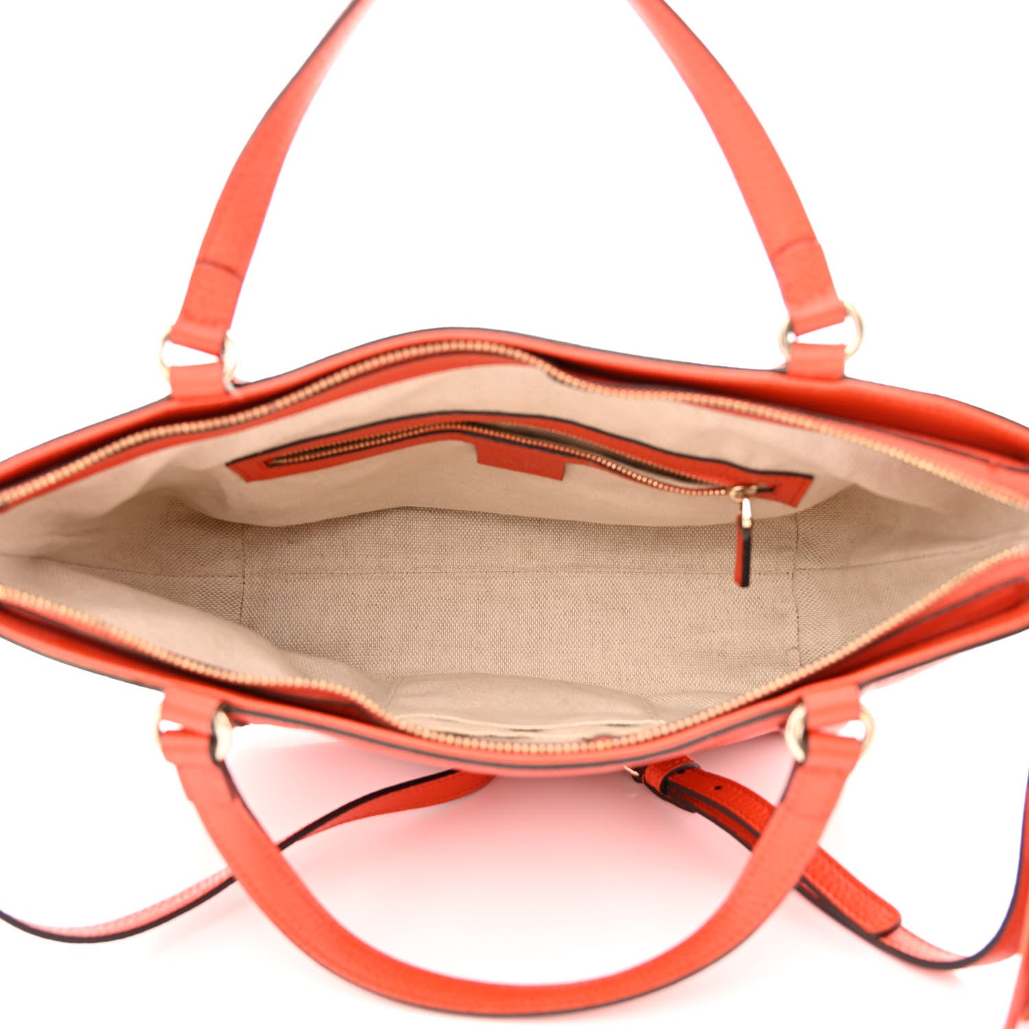 Gucci Pebbled Calfskin Small Soho Top Handle Bag Sun Orange 5 of 13