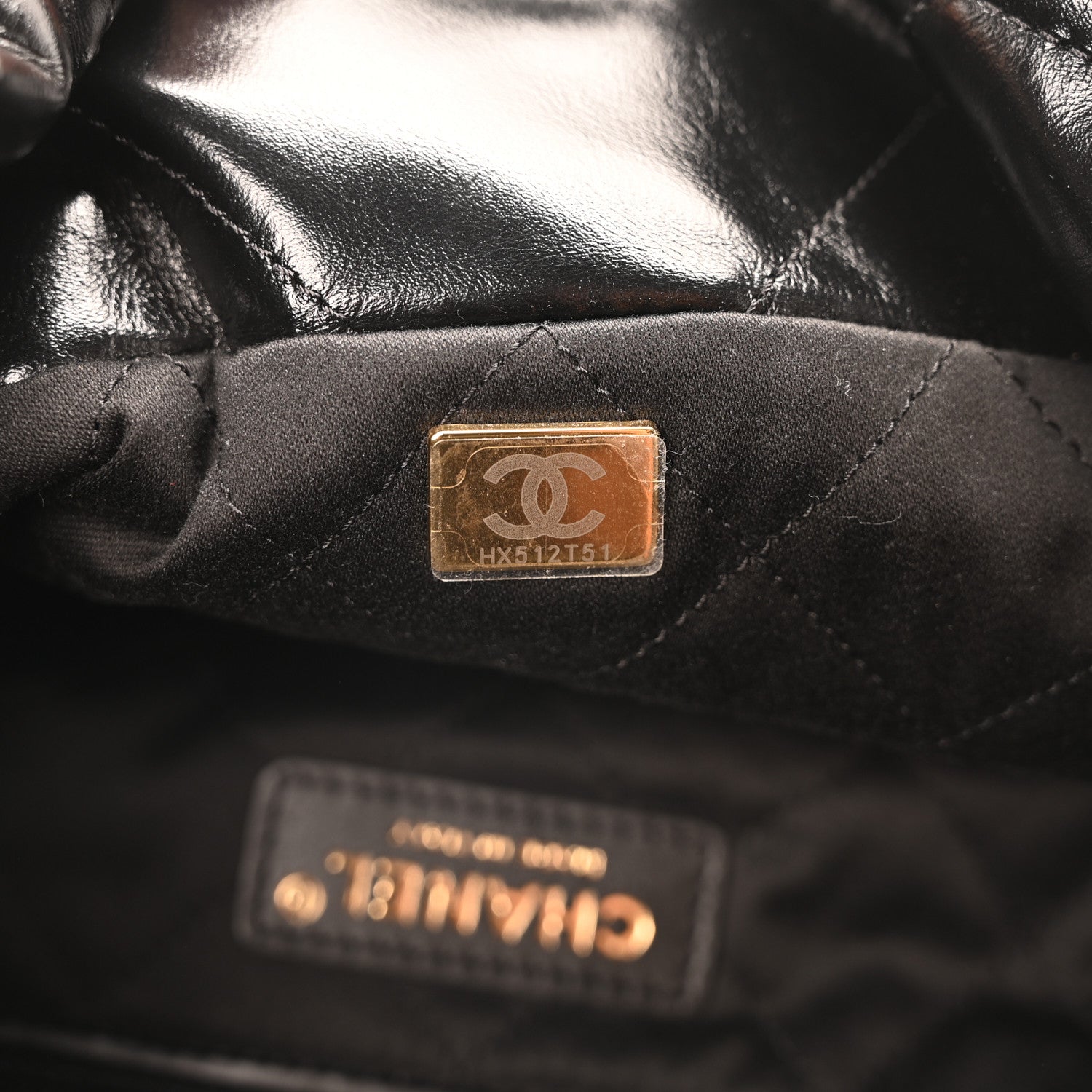 Chanel Shiny Calfskin Quilted Small Chanel 22 Black 8 of 11