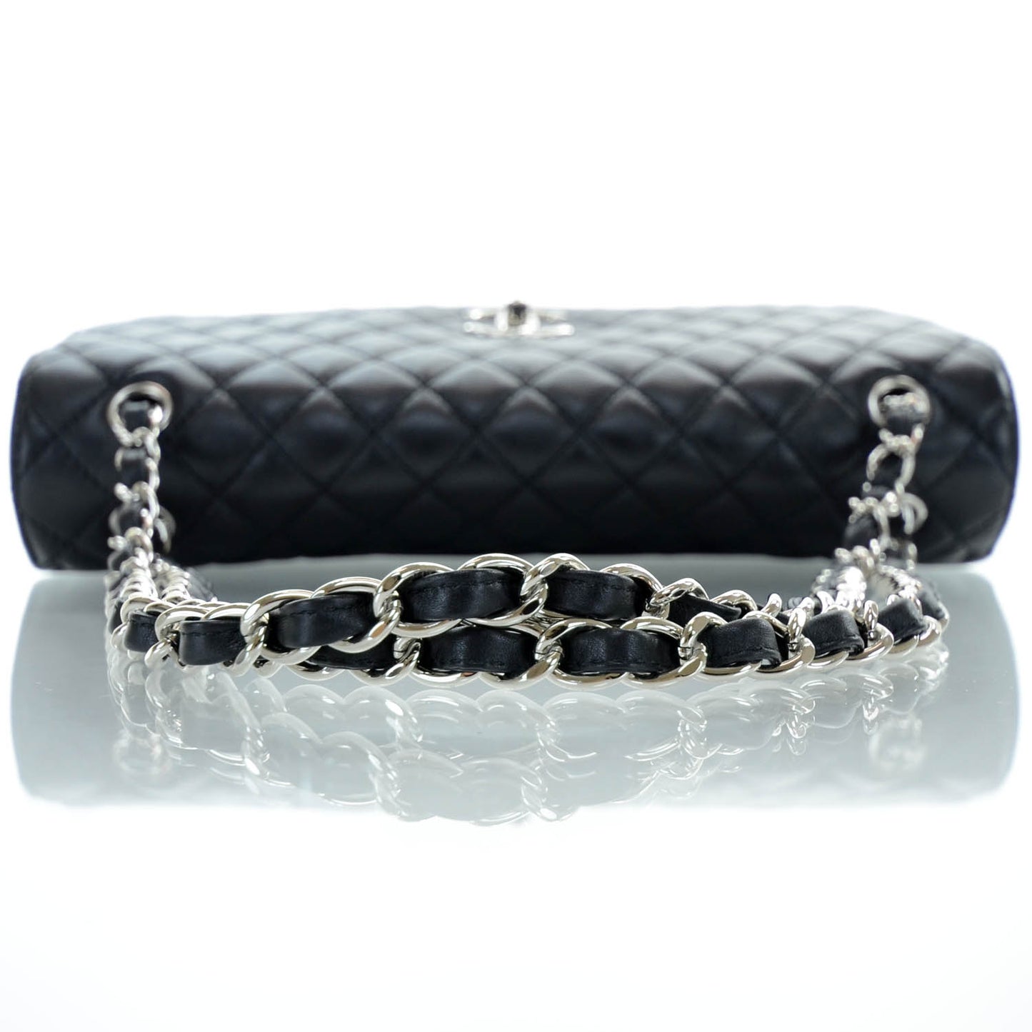 Leather Quilted In the Business Flap Bag Black