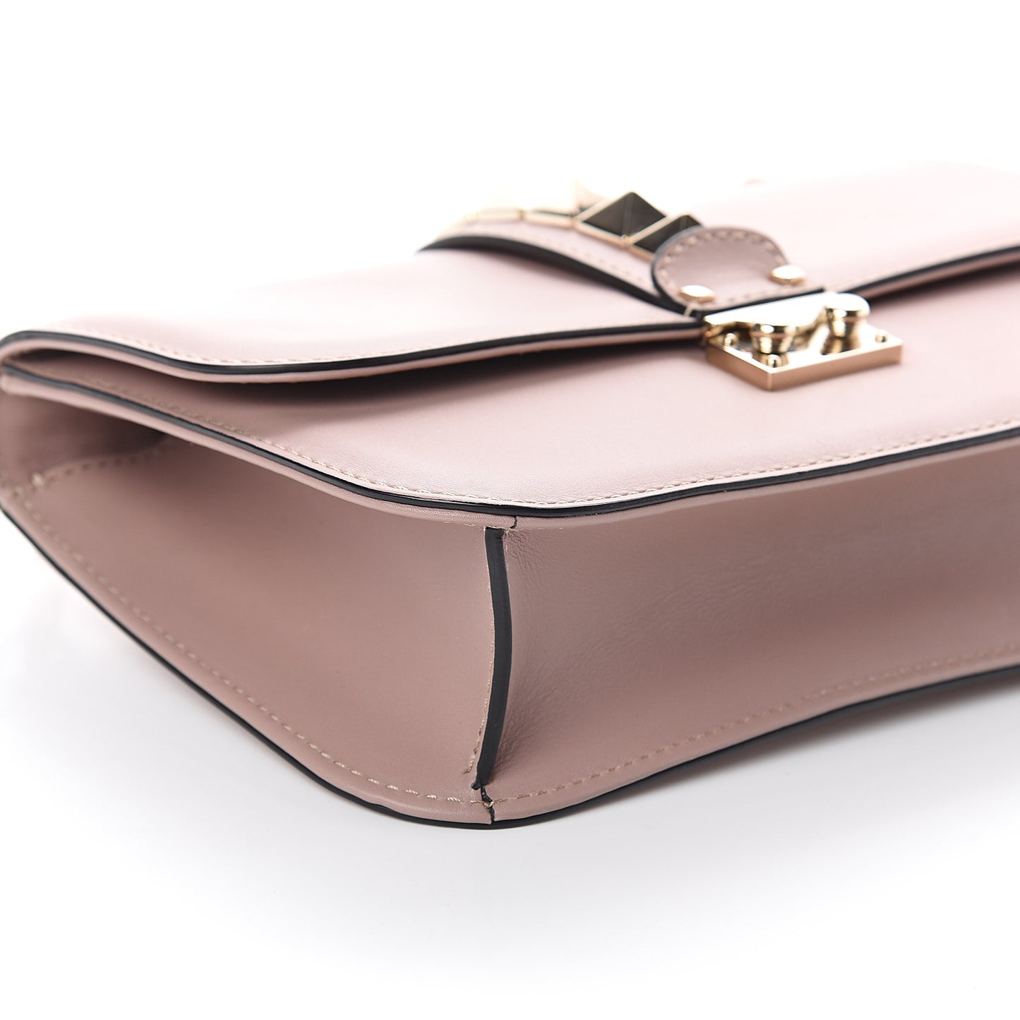 Vitello Medium Glam Lock Rockstud Flap Poudre