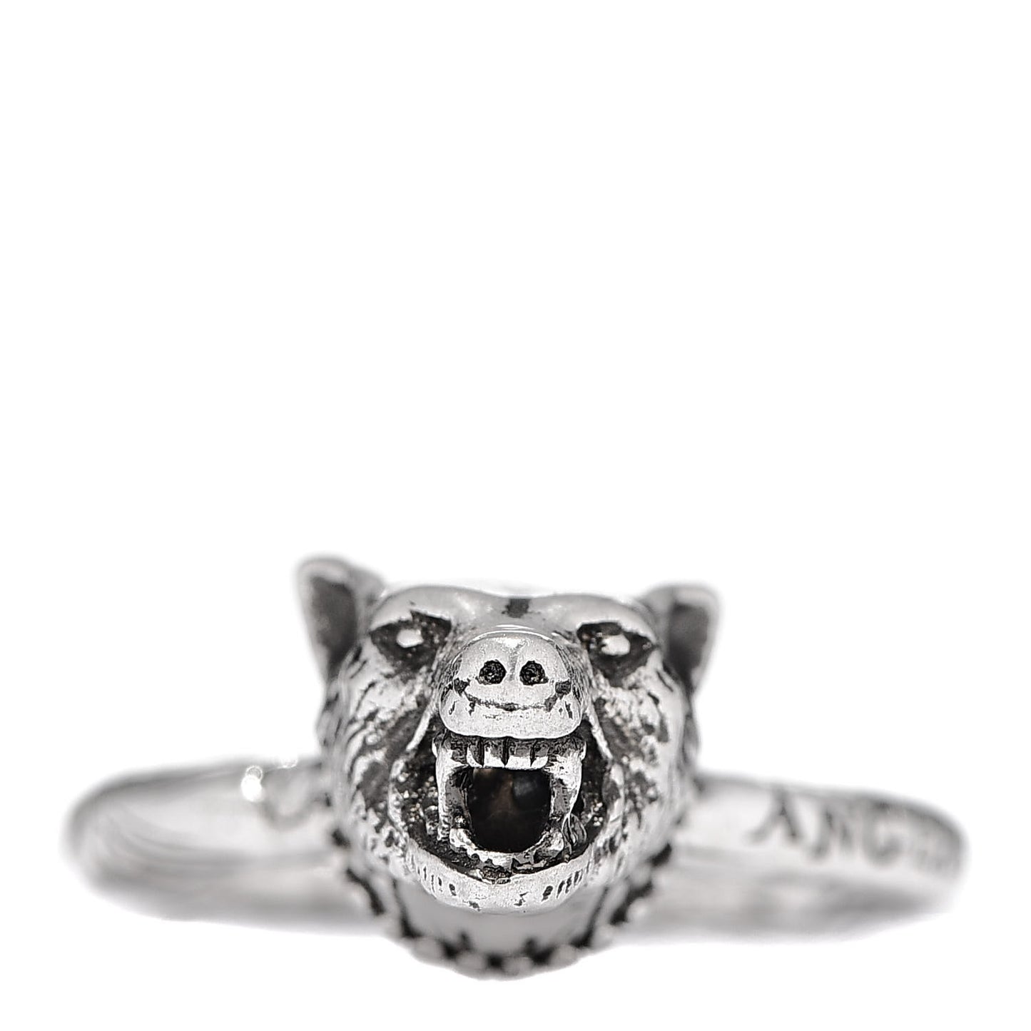 Sterling Silver Anger Forest Wolf Head Ring 57 8