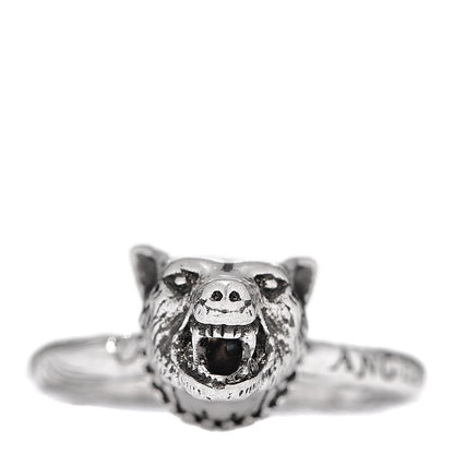 Gucci Sterling Silver Anger Forest Wolf Head Ring 57 8 1 of 6