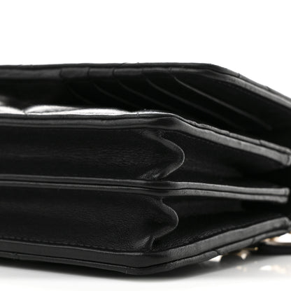 Chanel Lambskin Enamel Quilted Pending CC Clutch With Chain Black 11 of 11