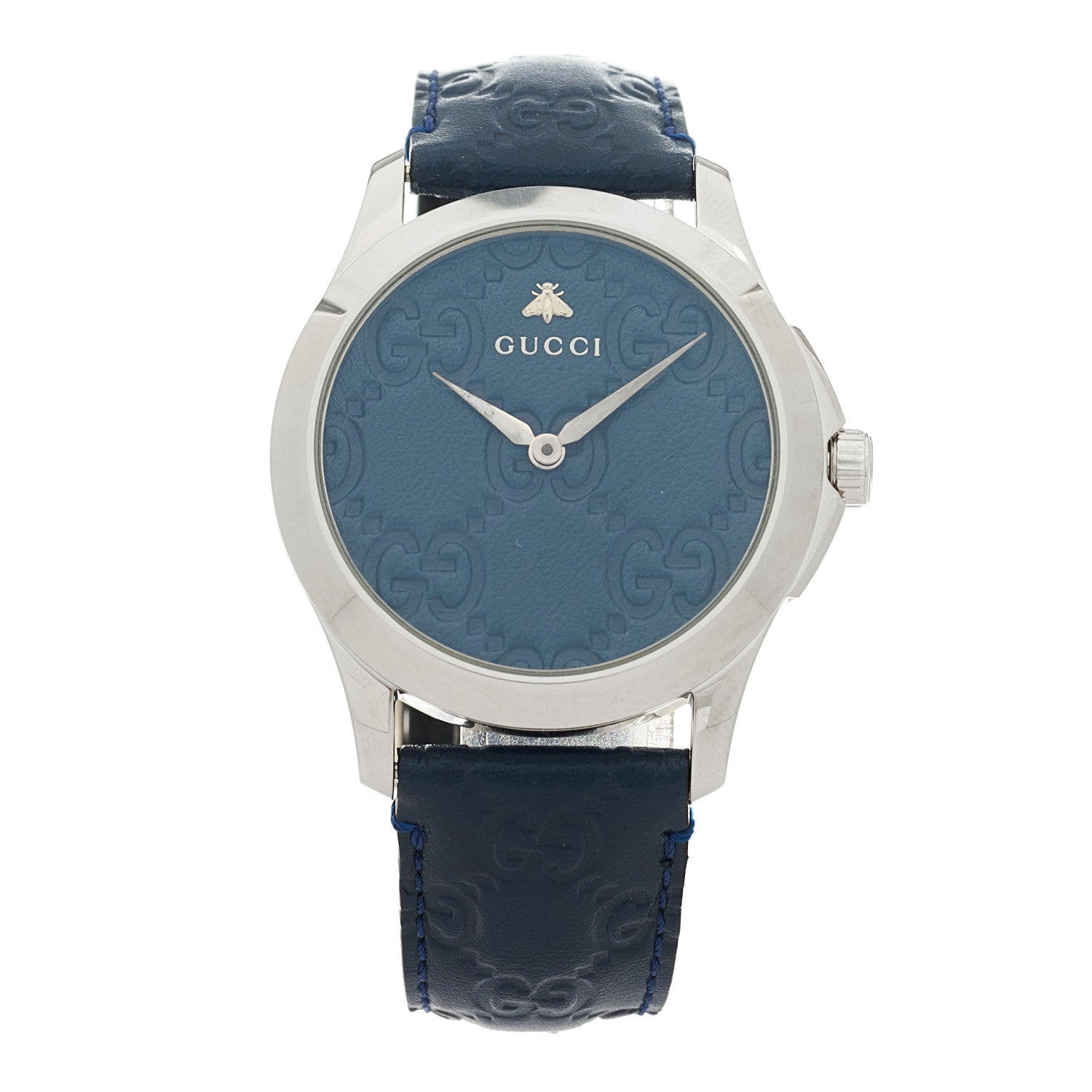 Gucci Stainless Steel Calfskin 38mm G-Timeless Quartz Watch Blue 1 of 4