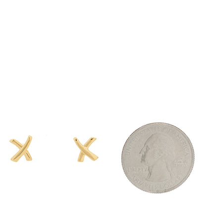 Tiffany 18K Yellow Gold Mini Paloma's Graffiti X Earrings 2 of 5