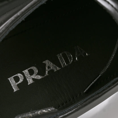 Prada Spazzolato Lace Up 50mm Loafers 39 Black 7 of 9