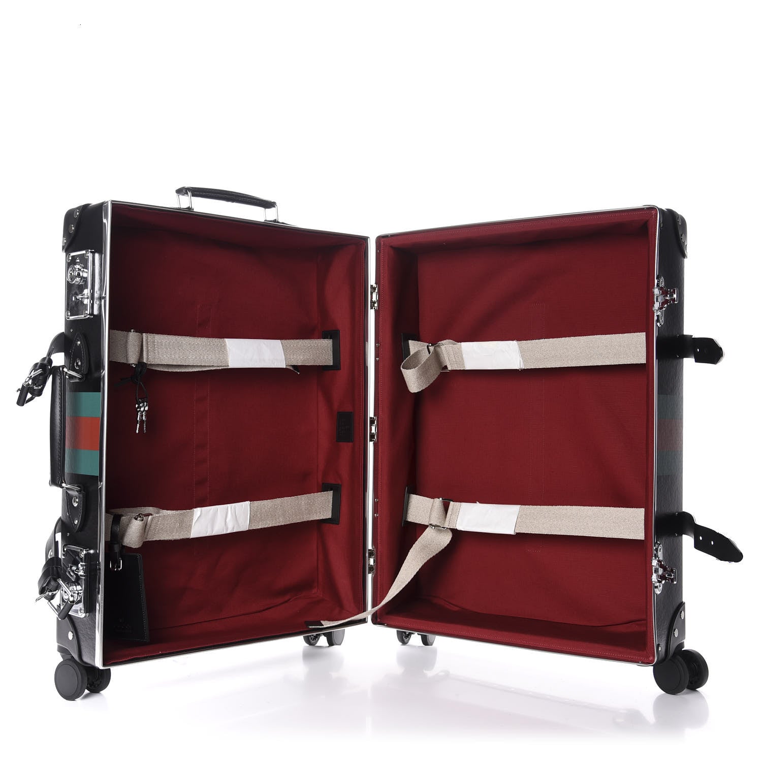 Gucci Calfskin Web Globe-Trotter Carry-On Black 5 of 9