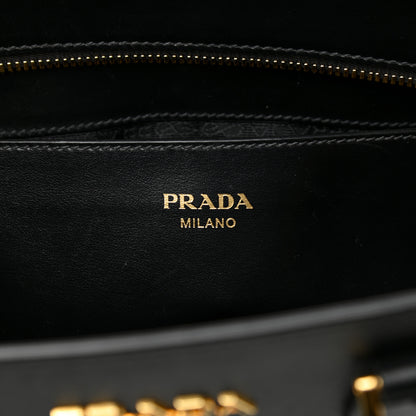 Prada Saffiano Soft Calfskin Small Zippered Tote Black 5 of 7