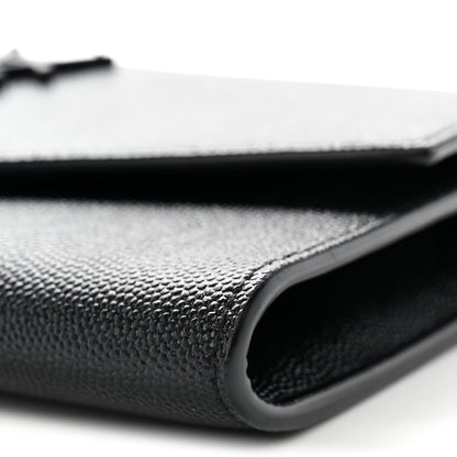 Saint Laurent Grain De Poudre Monochrome Uptown Chain Wallet Black 10 of 11
