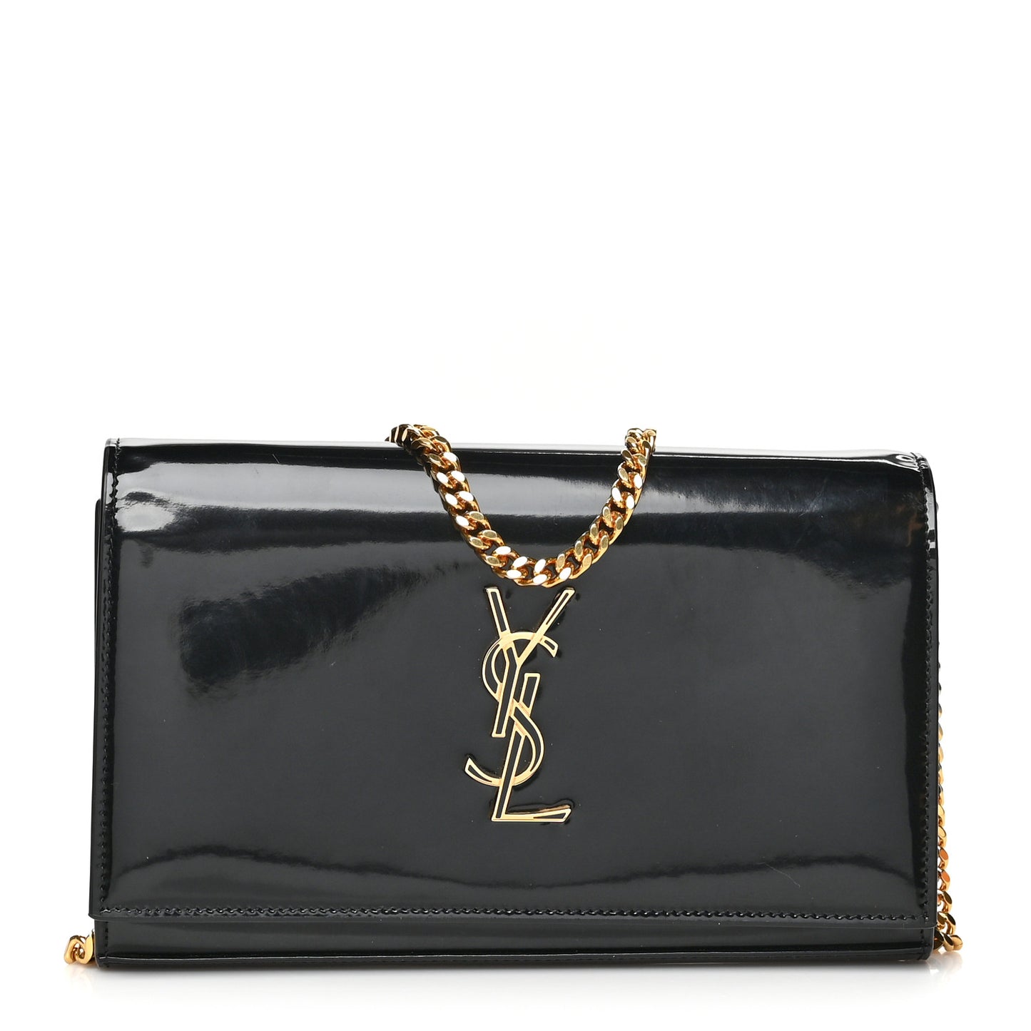 Patent Calfskin Monogram Kate Wallet On Chain Black