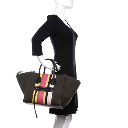 Celine Canvas Striped Medium Phantom Luggage Multicolor 2 of 12