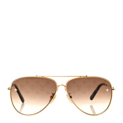 Louis Vuitton Metal The LV Pilot Sunglasses Z1620U Gradient Brown Monogram 2 of 9
