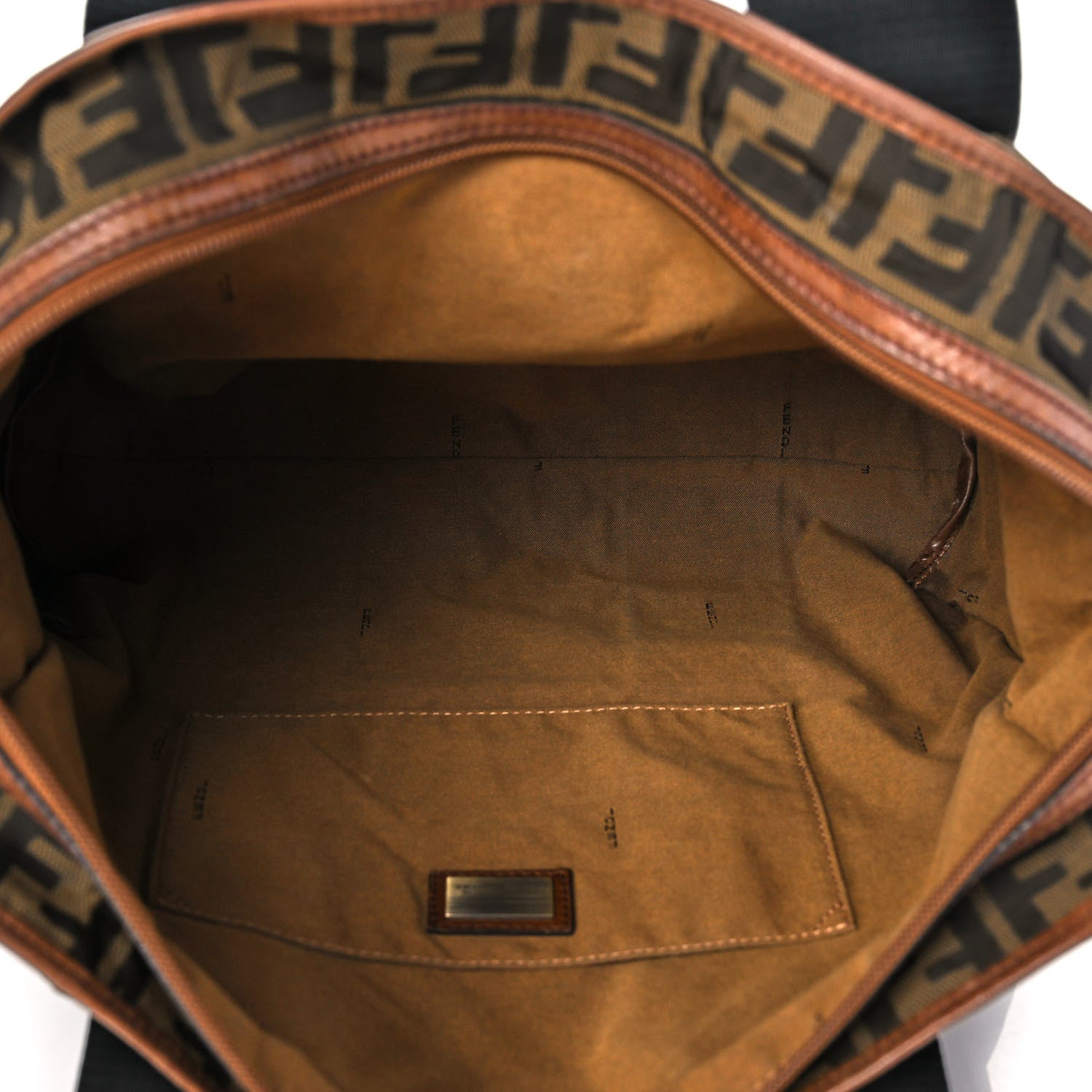 Fendi Zucca Vitello Patchwork Convertible Tote Tobacco Sabbia 5 of 9