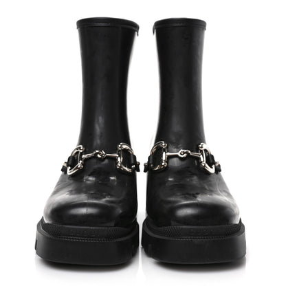 Gucci Rubber Womens Horsebit Ankle Boots 39 Black 2 of 7