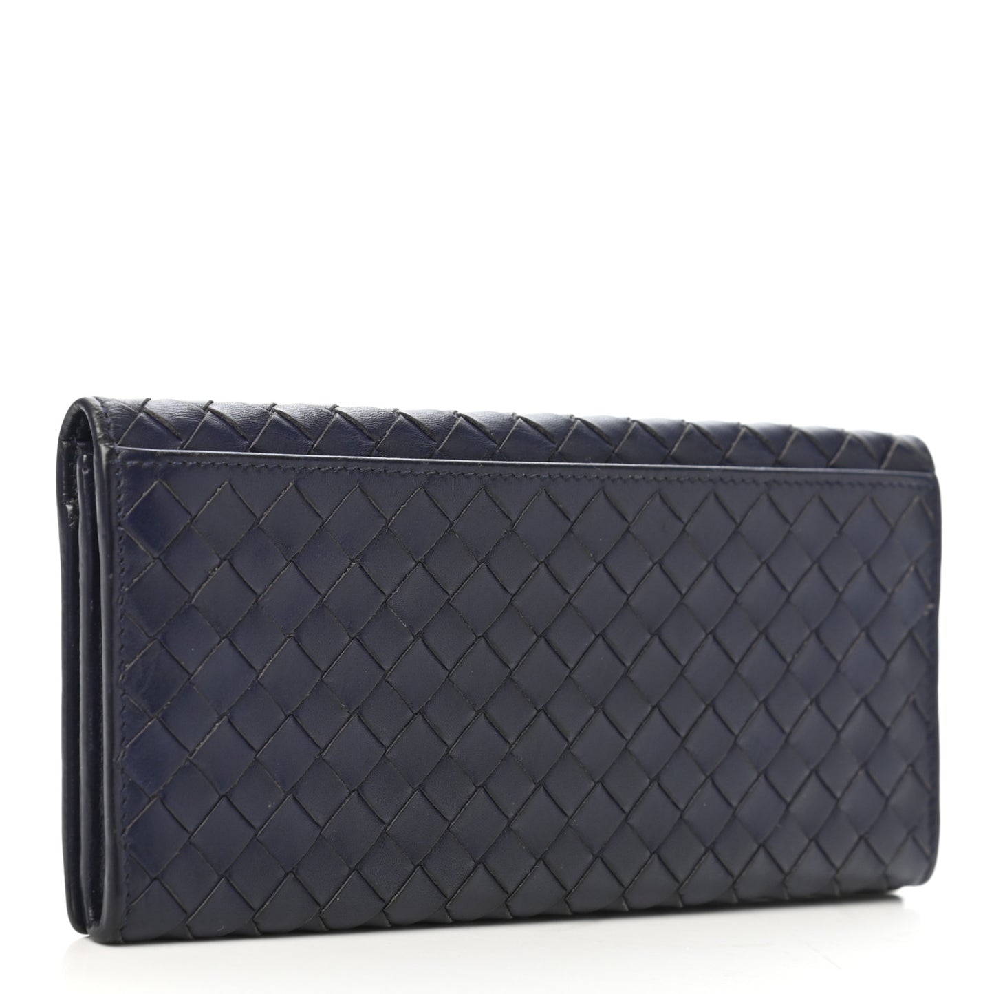Nappa Intrecciato Long Bi-Fold Wallet Atlantic