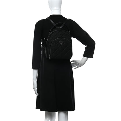 Prada Nylon Tessuto Impuntu Quilted Backpack Black 2 of 9