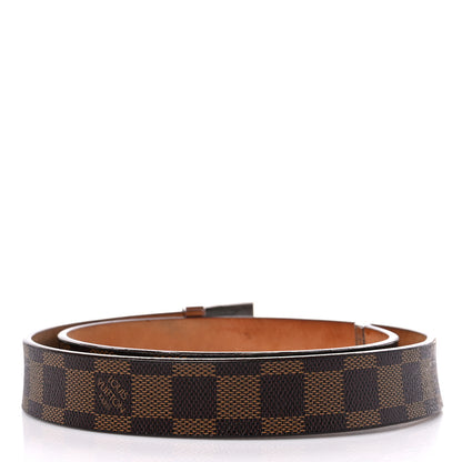 Louis Vuitton Damier Ebene LV Paris Buckle Belt 80 32 Silver 2 of 8
