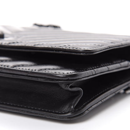 Chanel Aged Calfskin Chevron Quilted Reissue Wallet On Chain WOC So Black 10 of 12