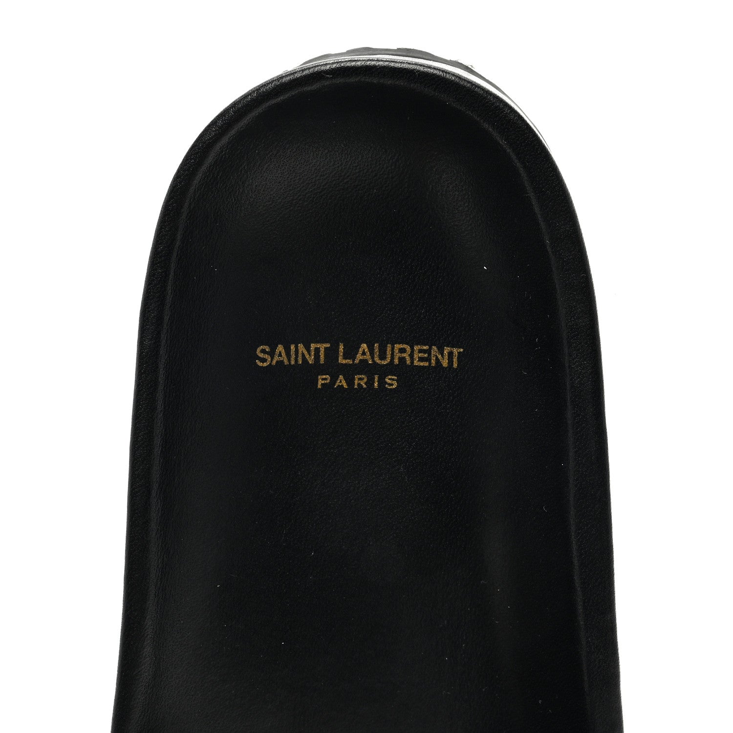 Saint Laurent Calfskin Monogram Jimmy Joan Slide Sandals 43 Black 7 of 9