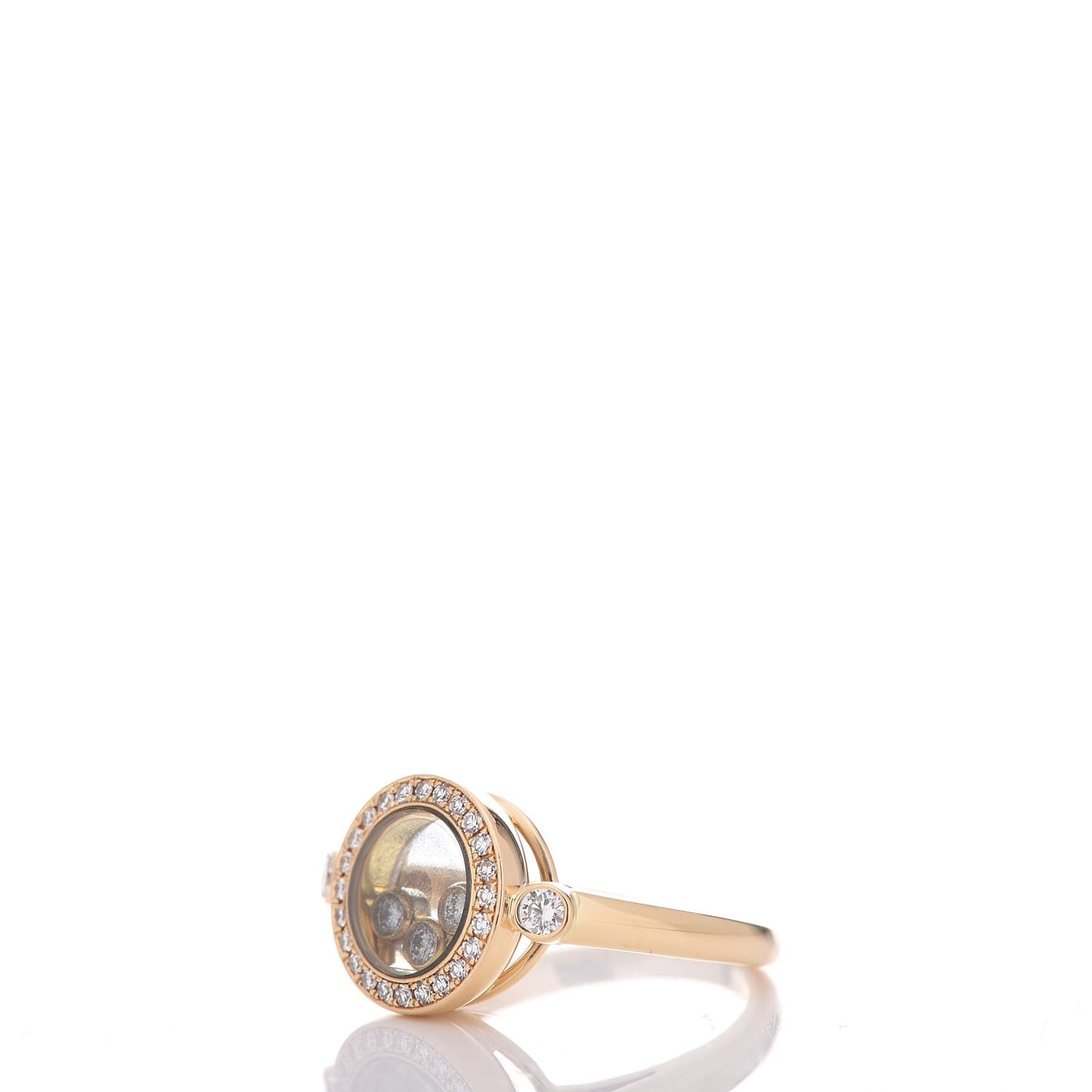 18K Yellow Gold Happy Diamonds Circle Ring 50 5.5