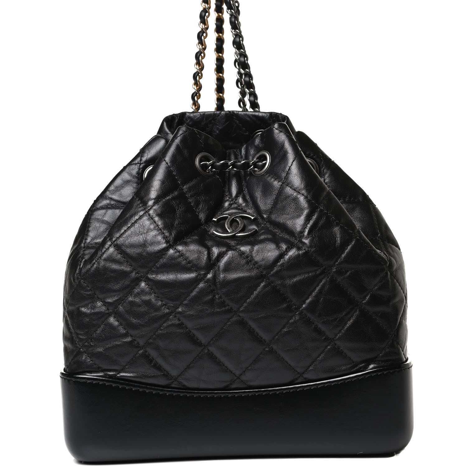 Chanel Aged Calfskin Quilted Small Gabrielle Backpack Black 8 of 17