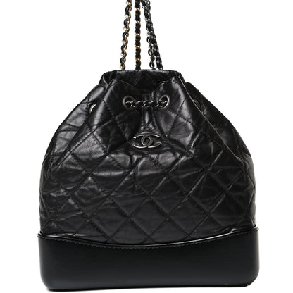 Chanel Aged Calfskin Quilted Small Gabrielle Backpack Black 8 of 17