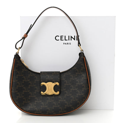 Celine Triomphe Canvas Calfskin Medium Strap Ava Triomphe Shoulder Bag Tan 12 of 12