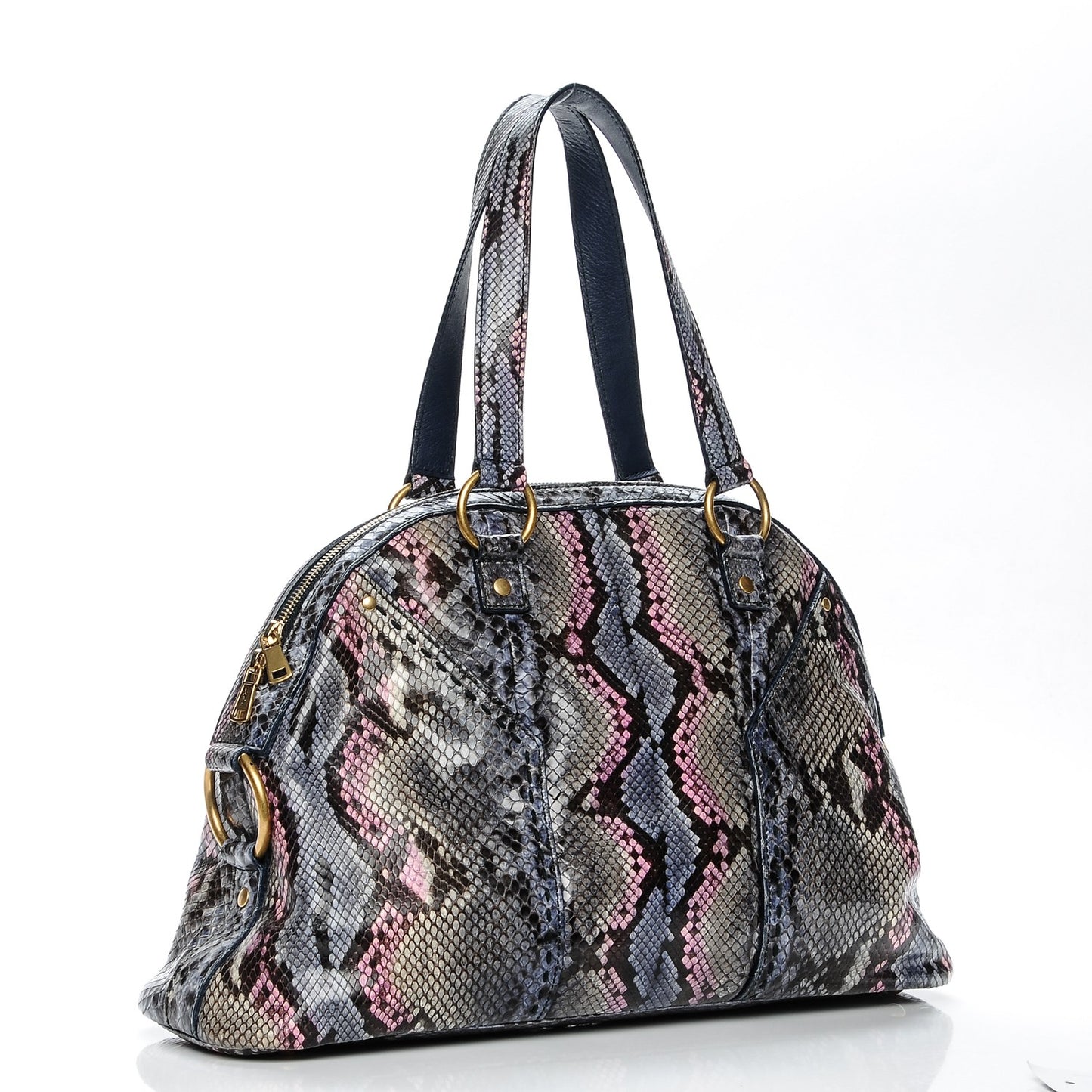 Python Large Muse Satchel Blue Pink