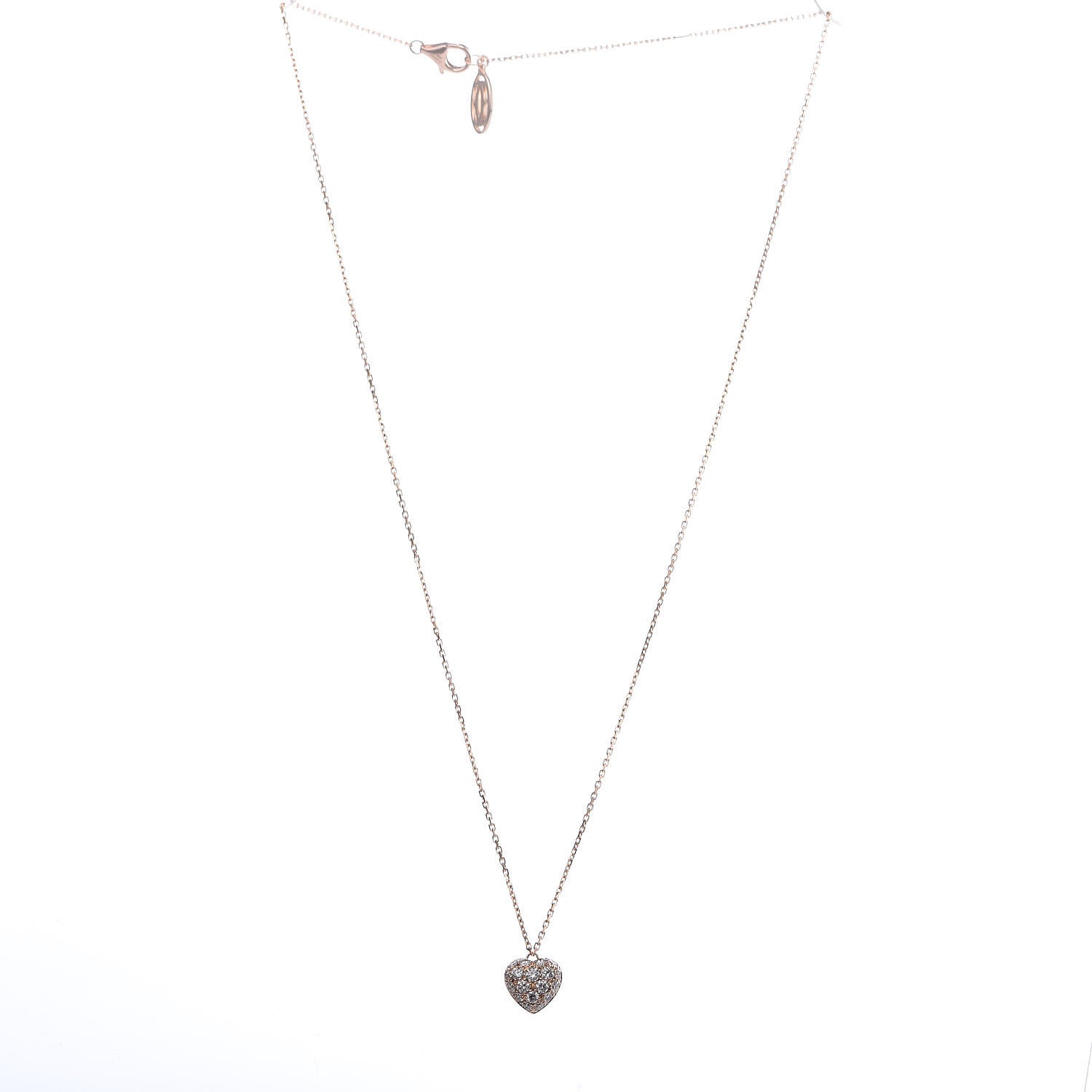 Cartier 18K Pink Gold Diamond Heart Paved Pendant Necklace 3 of 6
