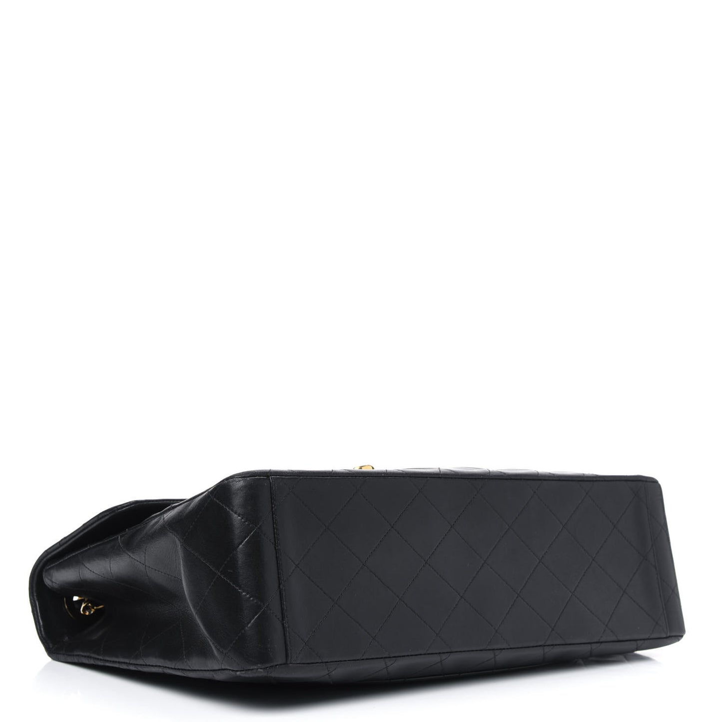 Lambskin Quilted XL Jumbo Single Flap Black
