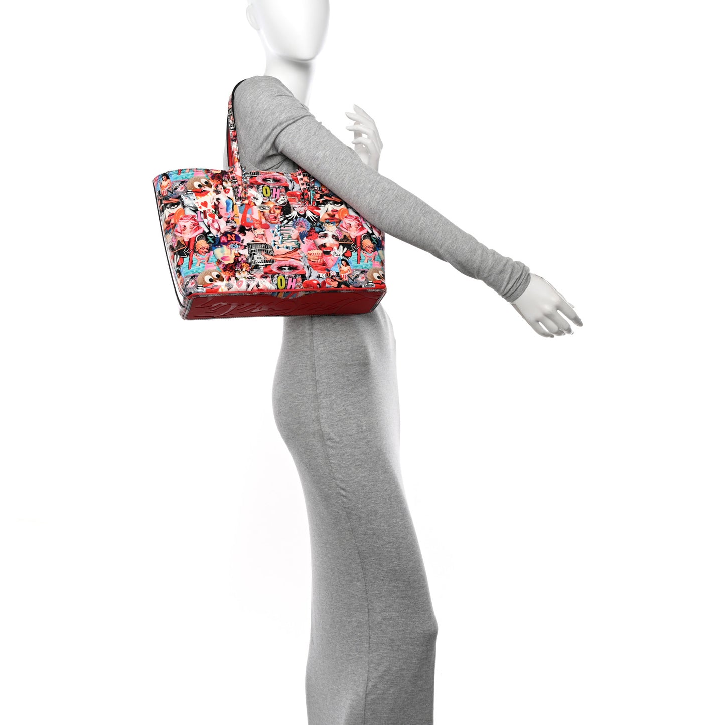 Patent Calfskin Small Oh Xtian Cabata Tote Red