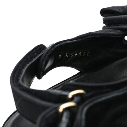 Chanel Grosgrain Quilted Bow Dad Sandals 38 Black 9 of 10
