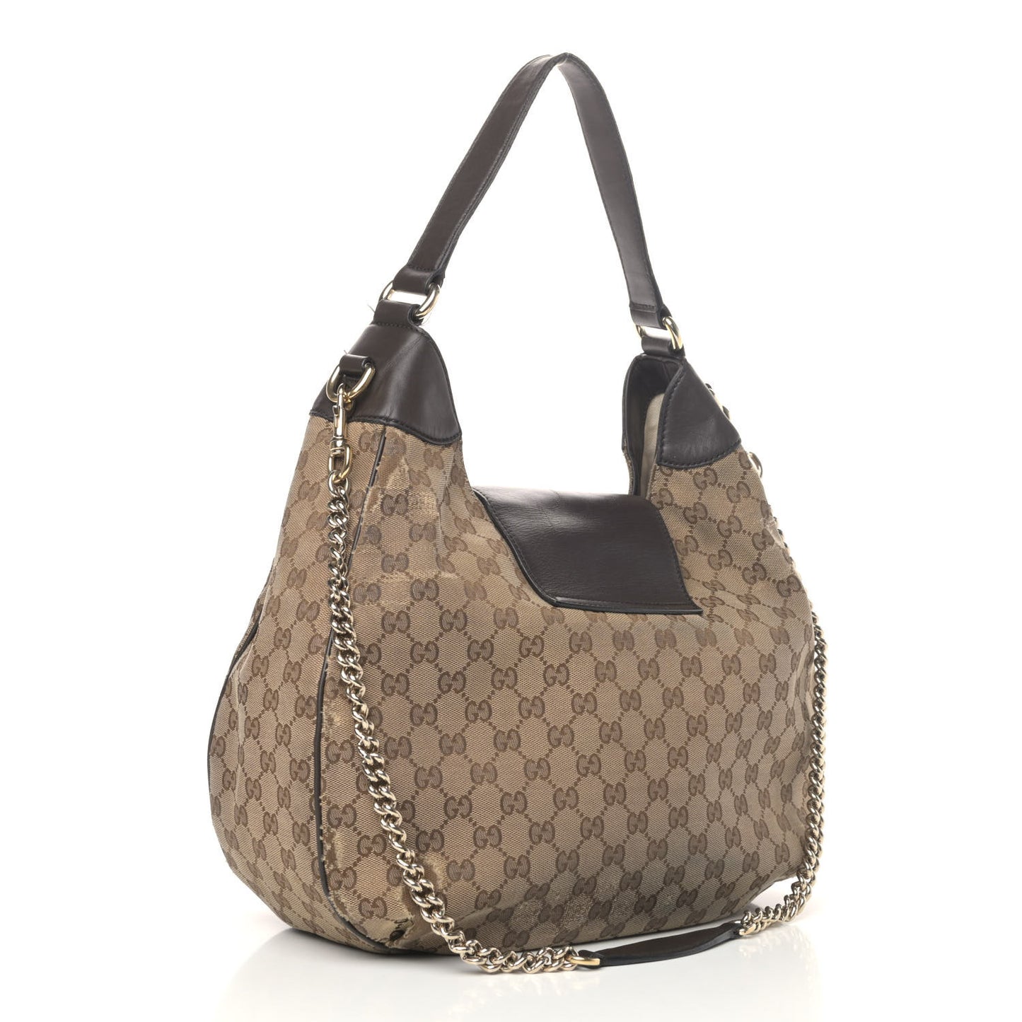 Monogram Margaux Calfskin Medium Emily Hobo Beige Ebony Cocoa