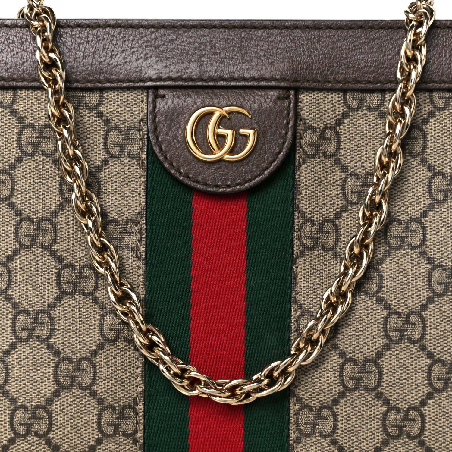 Gucci GG Supreme Monogram Web Small Ophidia Chain Shoulder Bag Brown 9 of 11