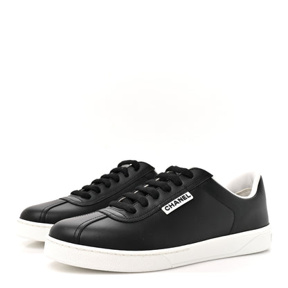 Chanel Calfskin CC Uniform Womens Sneakers 38 Black 4 of 10