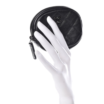 Chanel Iridescent Caviar Quilted Zip Around Classic Coin Purse Black 2 of 8
