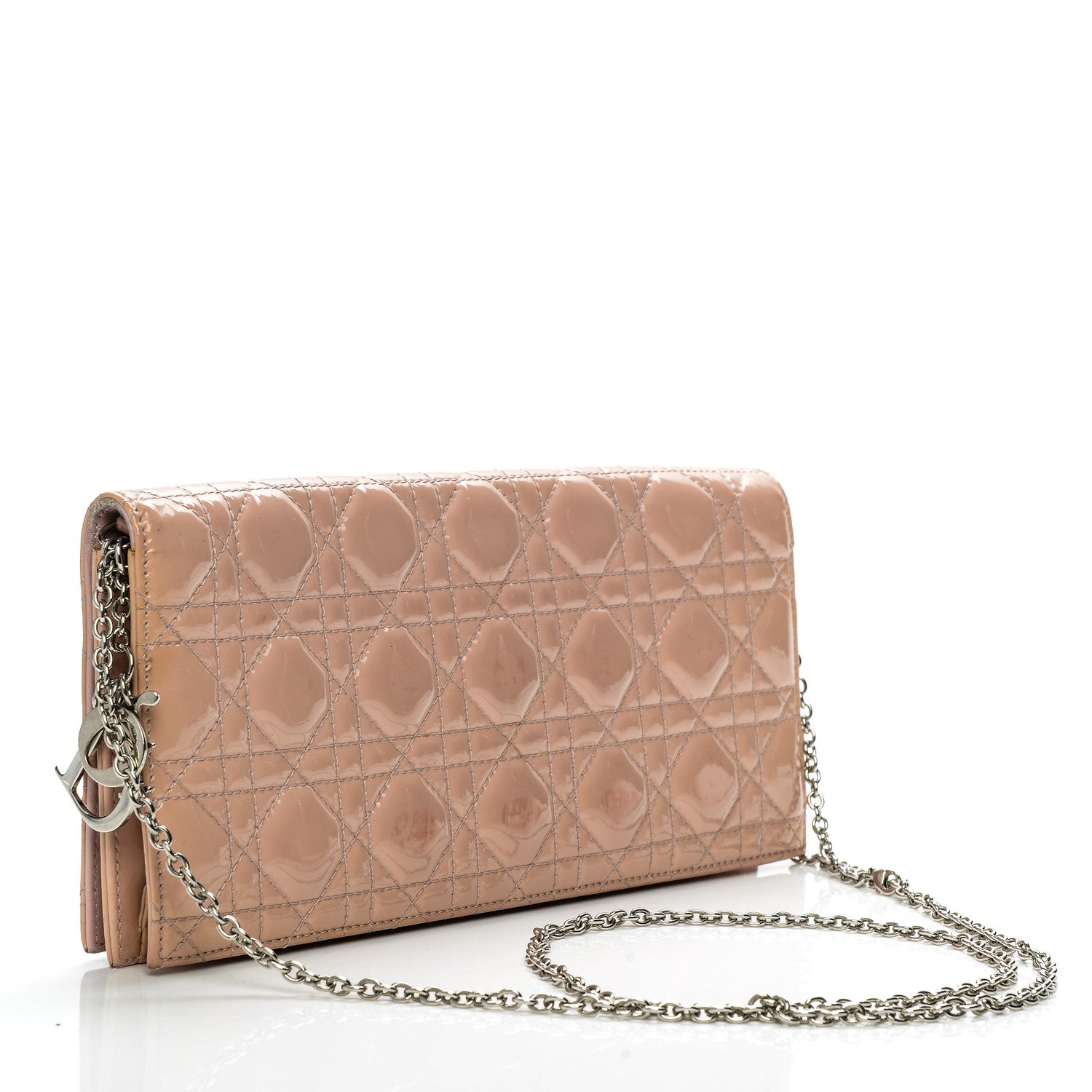 Christian Dior Patent Cannage Lady Dior Convertible Clutch Rose Clair 3 of 5