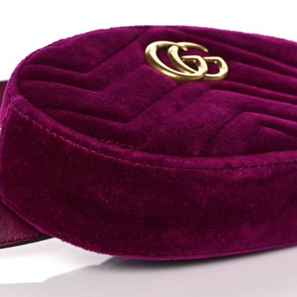 Gucci Velvet Matelasse GG Marmont Belt Bag 75 30 Fuchsia Violet Cyclamen 9 of 11