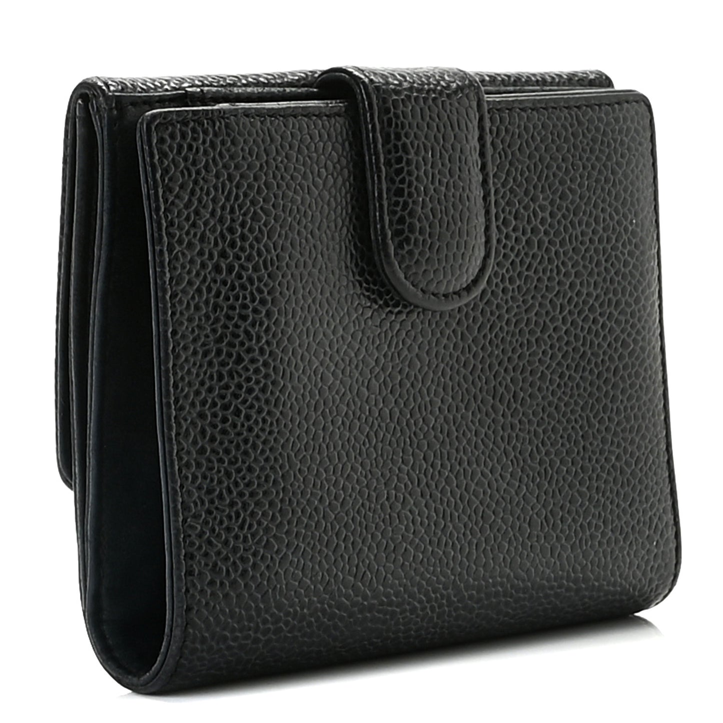 Caviar Timeless CC Compact French Wallet Black