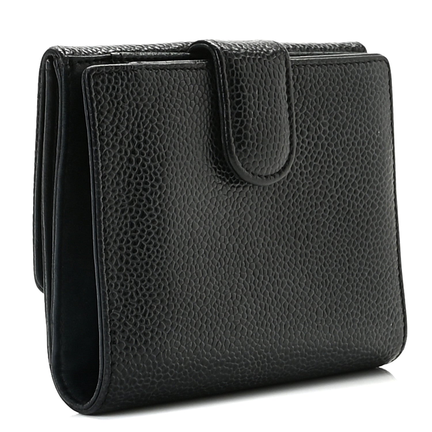 Chanel Caviar Timeless CC Compact French Wallet Black 3 of 13