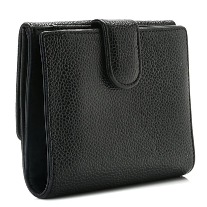 Chanel Caviar Timeless CC Compact French Wallet Black 3 of 13